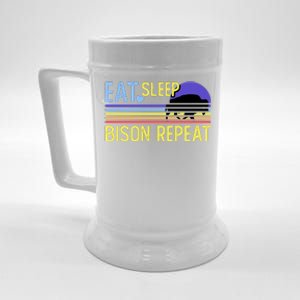 Eat Sleep Bison Repeat Beer Stein