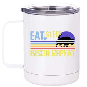 Eat Sleep Bison Repeat 12 oz Stainless Steel Tumbler Cup