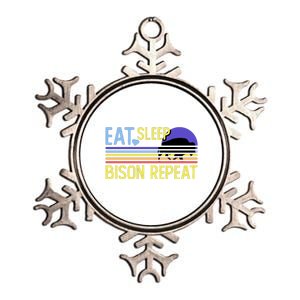 Eat Sleep Bison Repeat Metallic Star Ornament