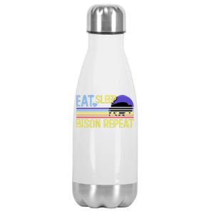 Eat Sleep Bison Repeat Stainless Steel Insulated Water Bottle