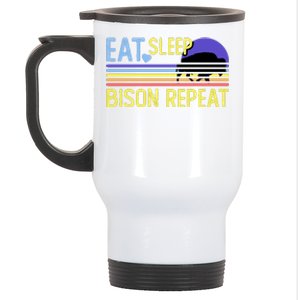 Eat Sleep Bison Repeat Stainless Steel Travel Mug