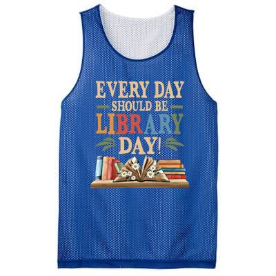 Everyday Should Be Library Day Book Lovers Reader Librarian Cute Gift Mesh Reversible Basketball Jersey Tank