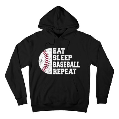 Eat Sleep Baseball Repeat Baseball Player Funny Baseball Hoodie