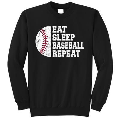 Eat Sleep Baseball Repeat Baseball Player Funny Baseball Sweatshirt