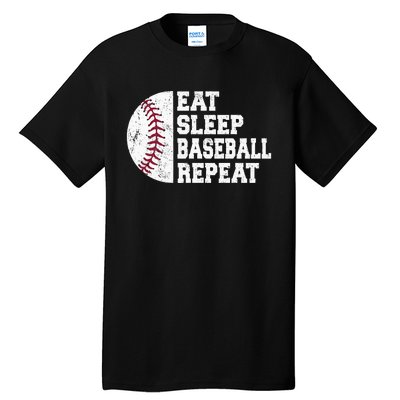 Eat Sleep Baseball Repeat Baseball Player Funny Baseball Tall T-Shirt