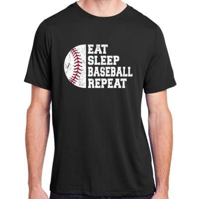 Eat Sleep Baseball Repeat Baseball Player Funny Baseball Adult ChromaSoft Performance T-Shirt