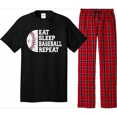 Eat Sleep Baseball Repeat Baseball Player Funny Baseball Pajama Set