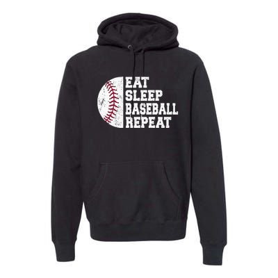 Eat Sleep Baseball Repeat Baseball Player Funny Baseball Premium Hoodie