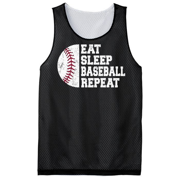 Eat Sleep Baseball Repeat Baseball Player Funny Baseball Mesh Reversible Basketball Jersey Tank