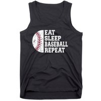 Eat Sleep Baseball Repeat Baseball Player Funny Baseball Tank Top