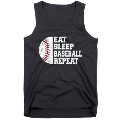 Eat Sleep Baseball Repeat Baseball Player Funny Baseball Tank Top