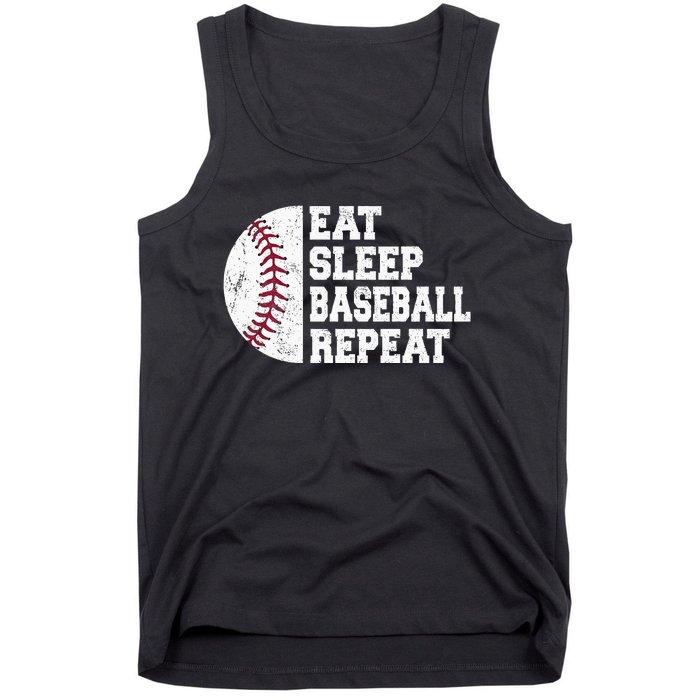 Eat Sleep Baseball Repeat Baseball Player Funny Baseball Tank Top