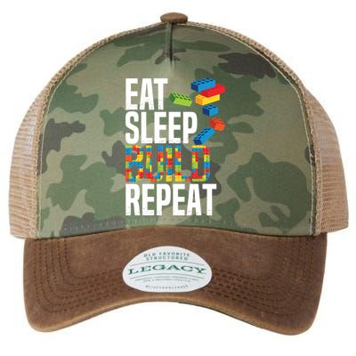 Eat Sleep Build Repeat Building Blocks Bricks Master Builder Legacy Tie Dye Trucker Hat