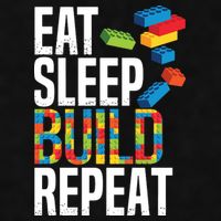 Eat Sleep Build Repeat Building Blocks Bricks Master Builder Ladies PosiCharge Tri-Blend Wicking Tank
