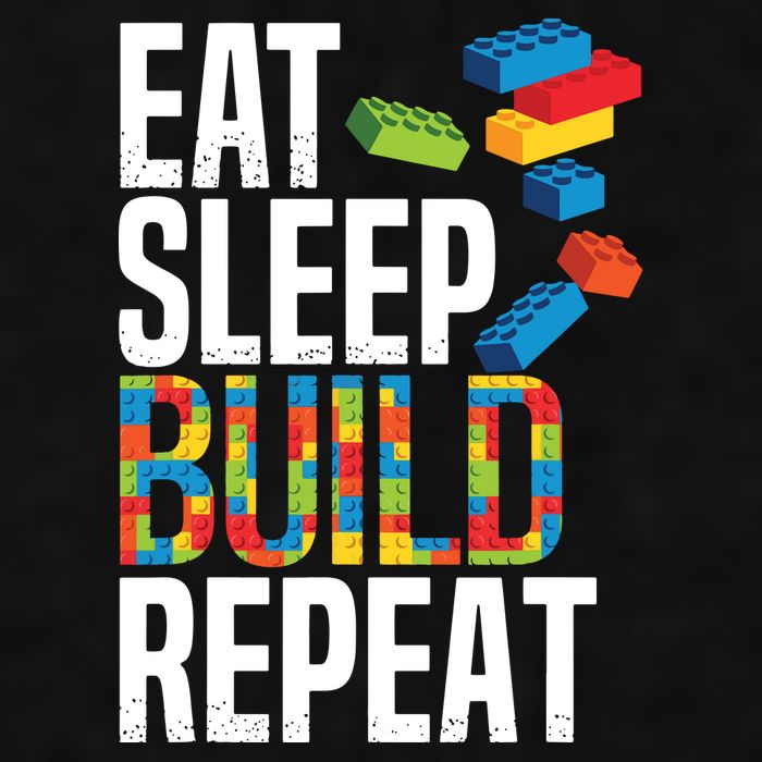 Eat Sleep Build Repeat Building Blocks Bricks Master Builder Ladies PosiCharge Tri-Blend Wicking Tank