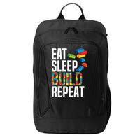 Eat Sleep Build Repeat Building Blocks Bricks Master Builder City Backpack