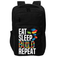 Eat Sleep Build Repeat Building Blocks Bricks Master Builder Impact Tech Backpack
