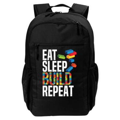 Eat Sleep Build Repeat Building Blocks Bricks Master Builder Daily Commute Backpack