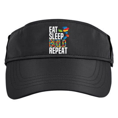 Eat Sleep Build Repeat Building Blocks Bricks Master Builder Adult Drive Performance Visor