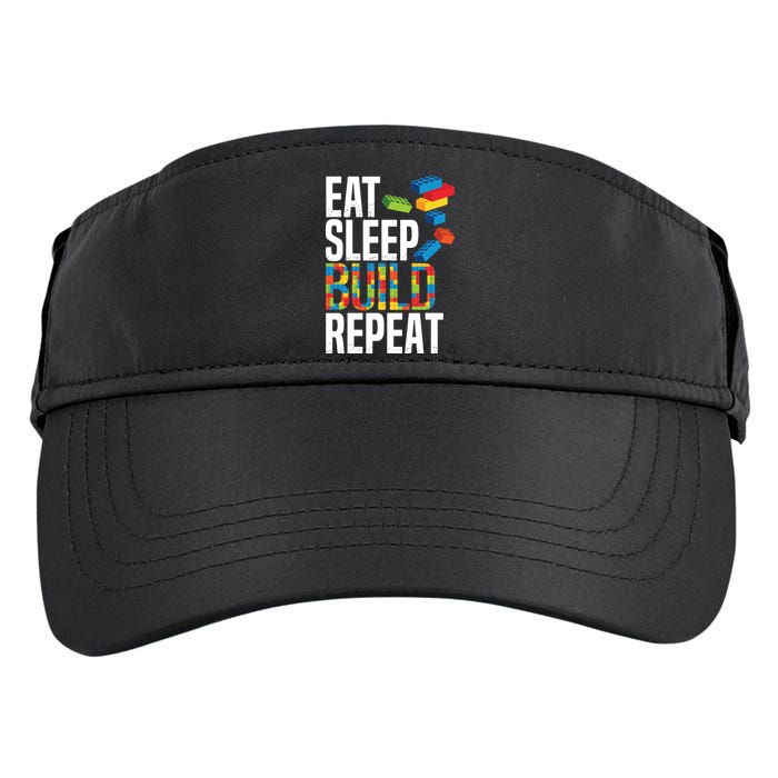 Eat Sleep Build Repeat Building Blocks Bricks Master Builder Adult Drive Performance Visor