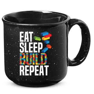 Eat Sleep Build Repeat Building Blocks Bricks Master Builder 15oz Campfire Ceramic Mug