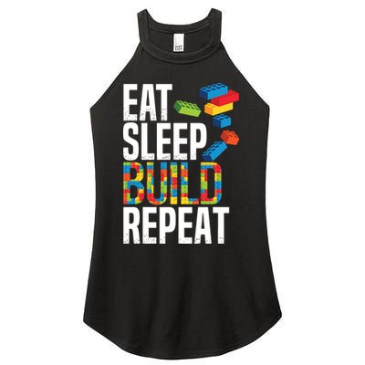 Eat Sleep Build Repeat Building Blocks Bricks Master Builder Women's Perfect Tri Rocker Tank