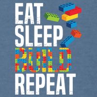 Eat Sleep Build Repeat Building Blocks Bricks Master Builder Garment-Dyed Sweatshirt