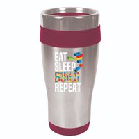 Eat Sleep Build Repeat Building Blocks Bricks Master Builder 16oz Travel Tumbler