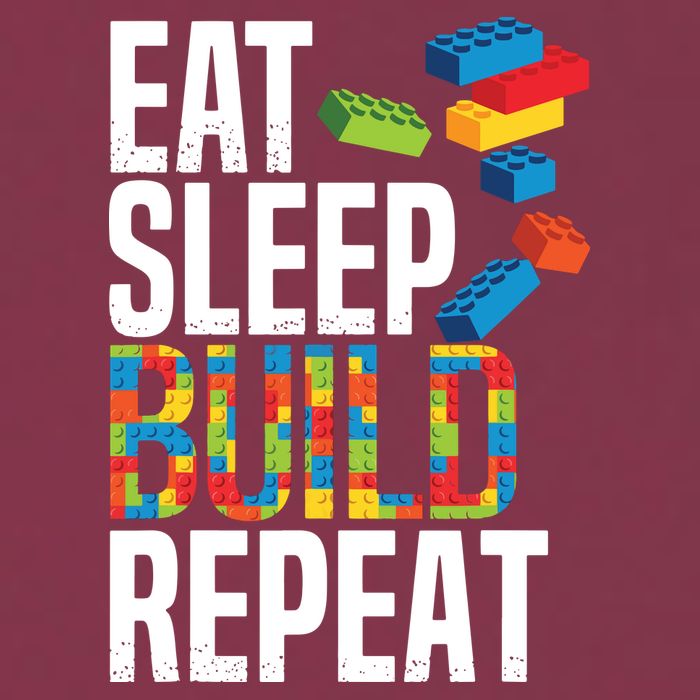 Eat Sleep Build Repeat Building Blocks Bricks Master Builder 16oz Travel Tumbler