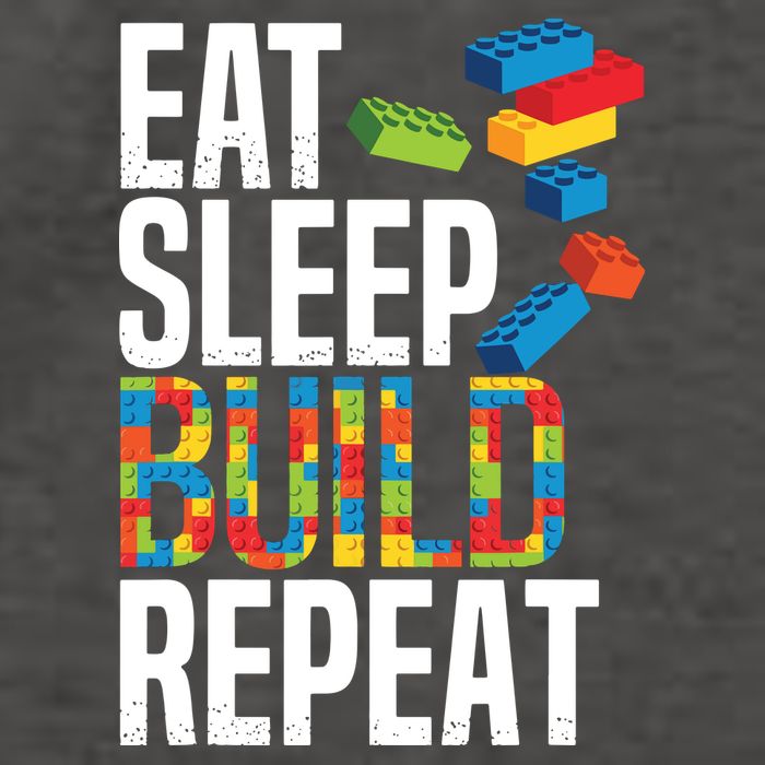 Eat Sleep Build Repeat Building Blocks Bricks Master Builder Vector Backpack