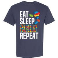 Eat Sleep Build Repeat Building Blocks Bricks Master Builder Garment-Dyed Heavyweight T-Shirt