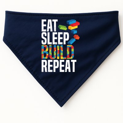 Eat Sleep Build Repeat Building Blocks Bricks Master Builder USA-Made Doggie Bandana