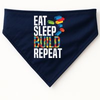 Eat Sleep Build Repeat Building Blocks Bricks Master Builder USA-Made Doggie Bandana