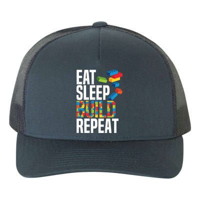 Eat Sleep Build Repeat Building Blocks Bricks Master Builder Yupoong Adult 5-Panel Trucker Hat