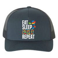 Eat Sleep Build Repeat Building Blocks Bricks Master Builder Yupoong Adult 5-Panel Trucker Hat