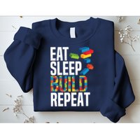Eat Sleep Build Repeat Building Blocks Bricks Master Builder Sweatshirt