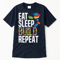 Eat Sleep Build Repeat Building Blocks Bricks Master Builder Tall T-Shirt