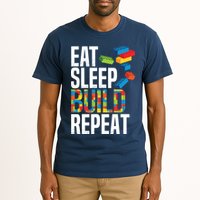 Eat Sleep Build Repeat Building Blocks Bricks Master Builder Tall T-Shirt