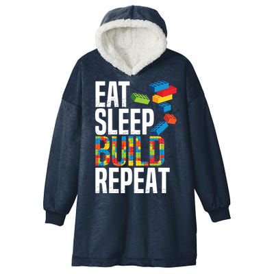 Eat Sleep Build Repeat Building Blocks Bricks Master Builder Hooded Wearable Blanket
