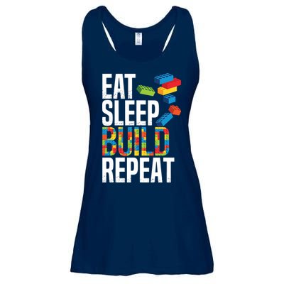 Eat Sleep Build Repeat Building Blocks Bricks Master Builder Ladies Essential Flowy Tank