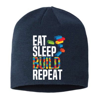 Eat Sleep Build Repeat Building Blocks Bricks Master Builder Sustainable Beanie