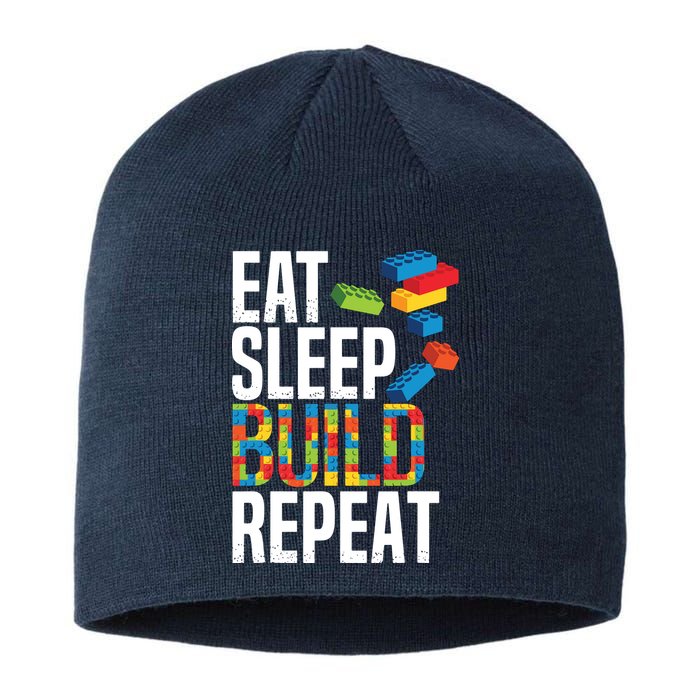 Eat Sleep Build Repeat Building Blocks Bricks Master Builder Sustainable Beanie