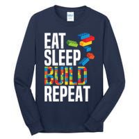 Eat Sleep Build Repeat Building Blocks Bricks Master Builder Tall Long Sleeve T-Shirt