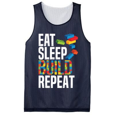 Eat Sleep Build Repeat Building Blocks Bricks Master Builder Mesh Reversible Basketball Jersey Tank