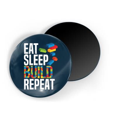Eat Sleep Build Repeat Building Blocks Bricks Master Builder Magnet