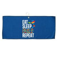 Eat Sleep Build Repeat Building Blocks Bricks Master Builder Large Microfiber Waffle Golf Towel
