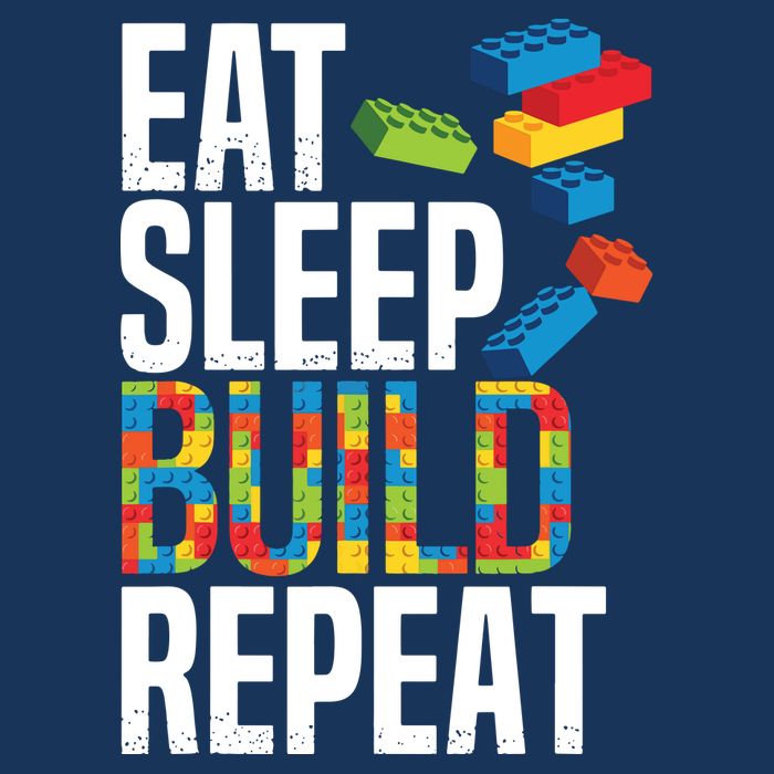 Eat Sleep Build Repeat Building Blocks Bricks Master Builder Poster
