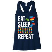Eat Sleep Build Repeat Building Blocks Bricks Master Builder Womens Tank Top