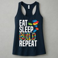 Eat Sleep Build Repeat Building Blocks Bricks Master Builder Womens Tank Top