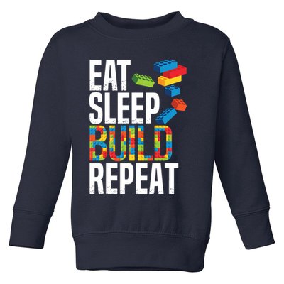 Eat Sleep Build Repeat Building Blocks Bricks Master Builder Toddler Sweatshirt